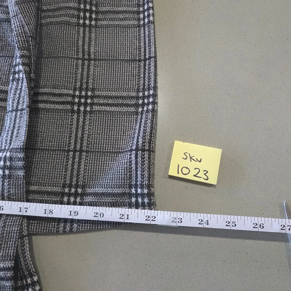 Downeast Plaid Button Front Paperbag Waist Mini Skirt Black White XL‎